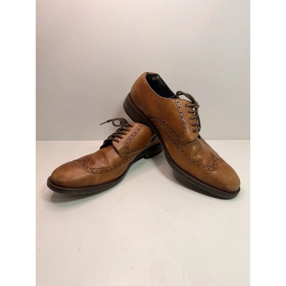 Cole Haan Brown Leather Wingtip Oxfords Men's Size 8.5 Dress Shoes